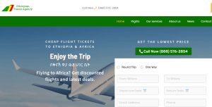 Ethiopian travel agency website